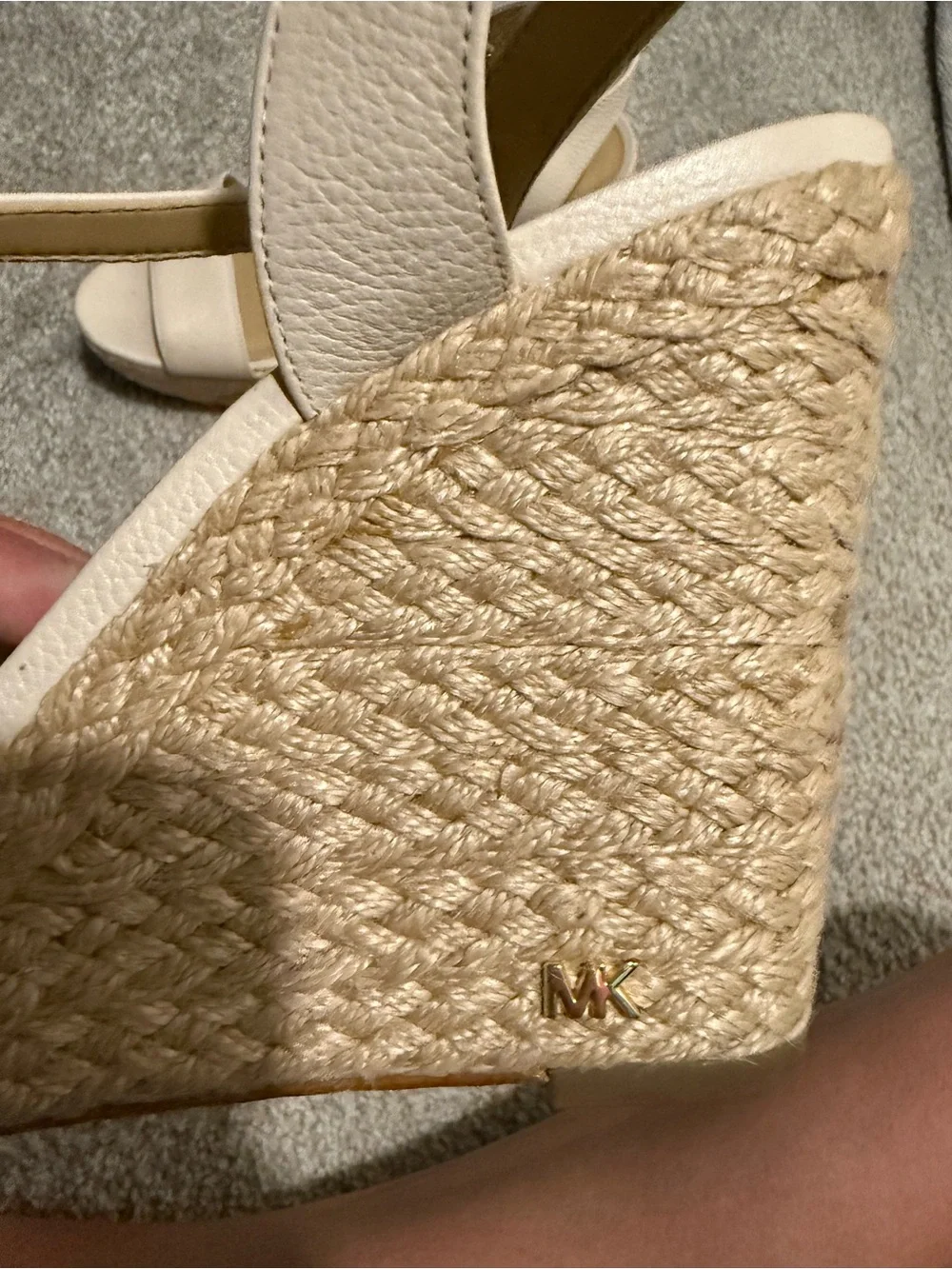 Michael Kors Cream Leather Ankle-Strap Sandals